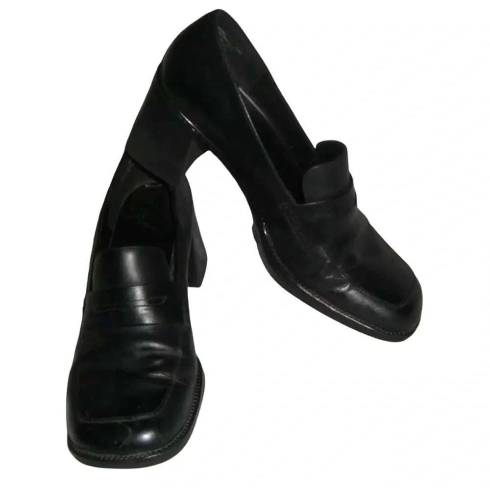 White Mountain Loafers Vintage 90's Black Penny Chunky y2k Bratz Preppy Academia